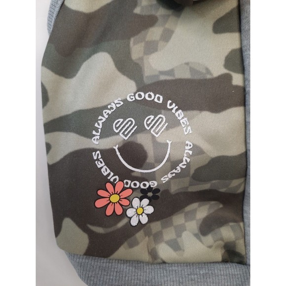 Dog Peace Camo Fleece Jacket Hoodie Size Small, Jack Russell Pug Shih Tzu 13 In - Picture 3 of 9